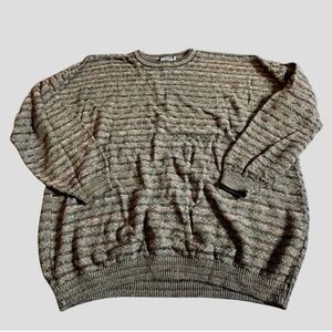 MEGALOS Mens 2X Knit Sweater Textured‎ Stripes Pullover